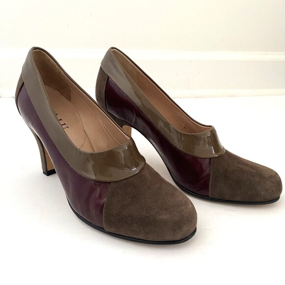 Anyi Lu Pumps Suede Patent Leather Made in Italy - Picture 1 of 15